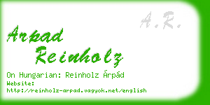 arpad reinholz business card